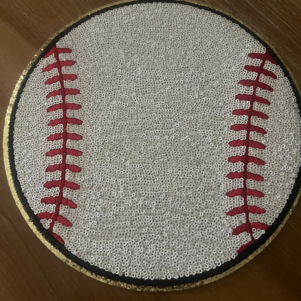 New large baseball Sequin patch for shirt, sweatshirt, jacket